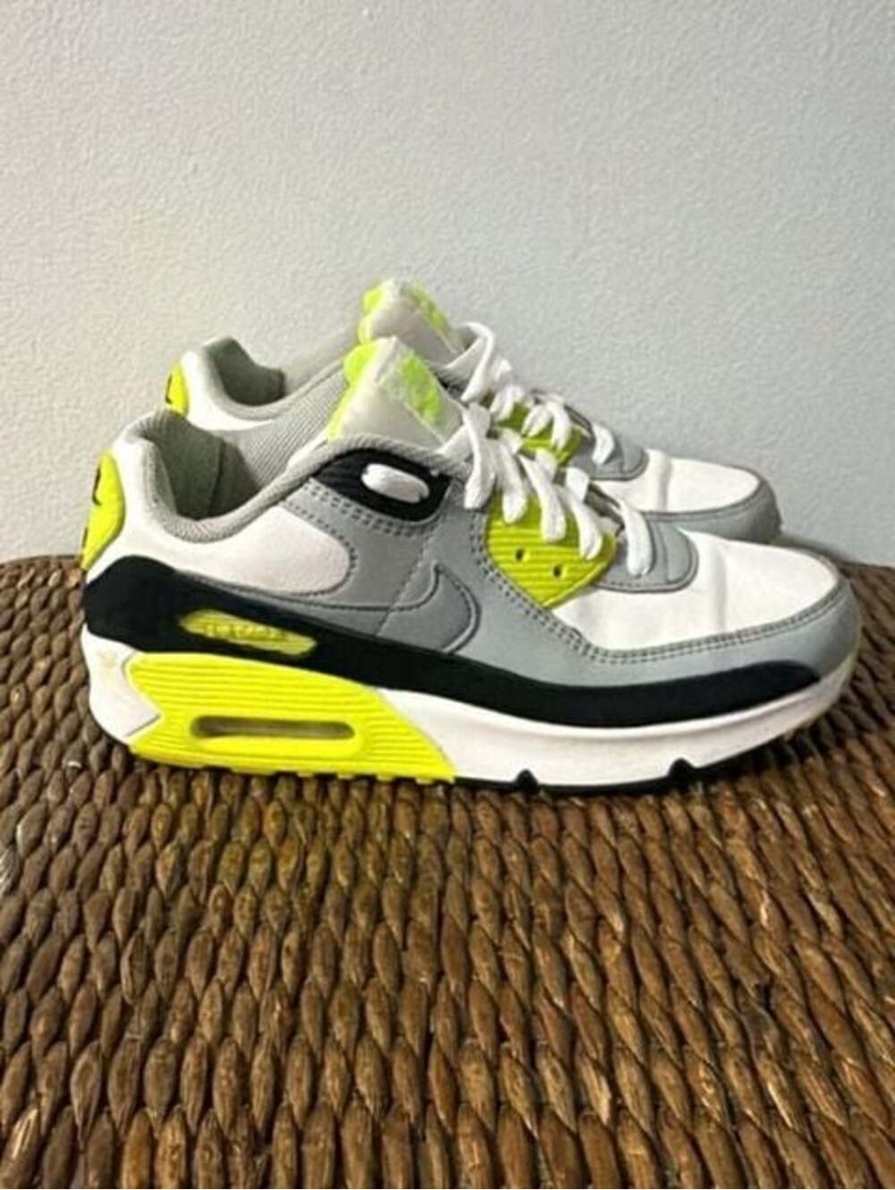 Nike Air Max 90 LTR GS 'Volt' White/Particle Grey/Volt (CD6864-101)